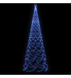 Arbre de Noël avec poteau en métal 1400 LED bleues 5 m