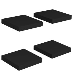 Étagères murales flottantes 4 pcs Noir 23x23,5x3,8 cm MDF