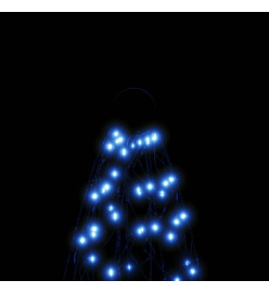 Sapin de Noël sur mât de drapeau 200 LED Bleues 180 cm