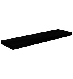 Étagère murale flottante Noir brillant 90x23,5x3,8 cm MDF