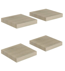 Étagères murales flottantes 4 pcs Chêne 23x23,5x3,8 cm MDF