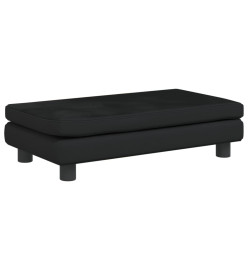 Canapé avec repose-pied pour enfants noir 100x50x30 cm velours