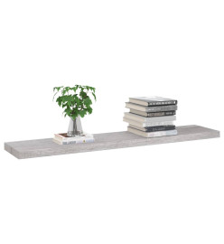 Étagère murale flottante Gris béton 120x23,5x3,8 cm MDF