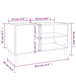 Armoire à disques chêne marron 84,5x38x48 cm bois d'ingénierie