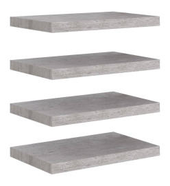 Étagères murales flottantes 4 pcs Gris béton 50x23x3,8 cm MDF