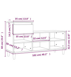 Armoire à chaussures Chêne marron 102x36x60cm Bois d'ingénierie