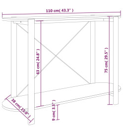 Table console Noir 110x38x75 cm Bois d'ingénierie