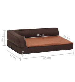 Matelas de lit ergonomique de chien 60x42 cm Polaire aspect lin