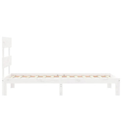 Cadre de lit avec tête de lit blanc 90x200 cm bois massif