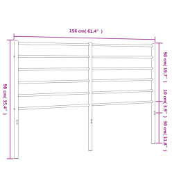 Tête de lit métal blanc 150 cm