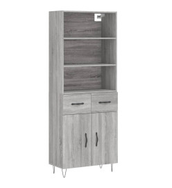 Buffet haut Sonoma gris 69,5x34x180 cm Bois d'ingénierie