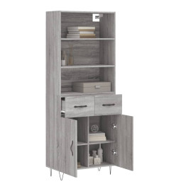 Buffet haut Sonoma gris 69,5x34x180 cm Bois d'ingénierie