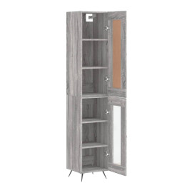 Buffet haut Sonoma gris 34,5x34x180 cm Bois d'ingénierie