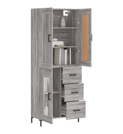 Buffet haut Sonoma gris 69,5x34x180 cm Bois d'ingénierie