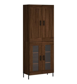 Buffet haut Chêne marron 69,5x34x180 cm Bois d'ingénierie