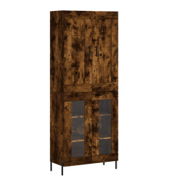 Buffet haut Chêne fumé 69,5x34x180 cm Bois d'ingénierie