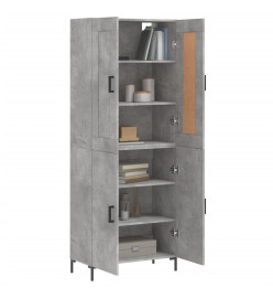 Buffet haut Gris béton 69,5x34x180 cm Bois d'ingénierie