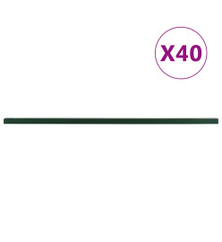 Poteaux de clôture de jardin 40 pcs vert 240 cm acier