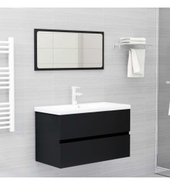 Ensemble de meubles de salle de bain 2 pcs Noir Aggloméré