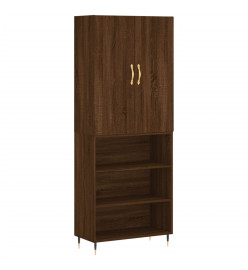 Buffet haut Chêne marron 69,5x34x180 cm Bois d'ingénierie