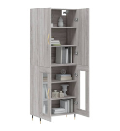 Buffet haut Sonoma gris 69,5x34x180 cm Bois d'ingénierie