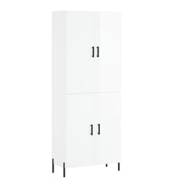 Buffet haut Blanc brillant 69,5x34x180 cm Bois d'ingénierie