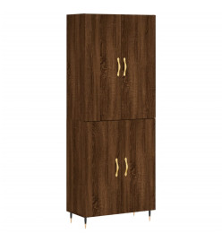 Buffet haut Chêne marron 69,5x34x180 cm Bois d'ingénierie