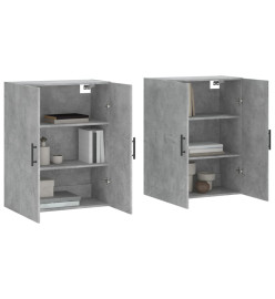 Armoires murales 2 pcs gris béton 69,5x34x90 cm