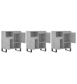 Buffets 3 pcs gris béton bois d'ingénierie