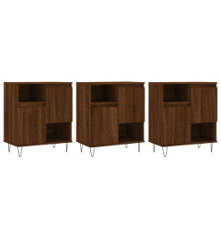 Buffets 3 pcs Chêne marron Bois d'ingénierie