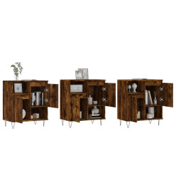 Buffets 3 pcs Chêne fumé Bois d'ingénierie