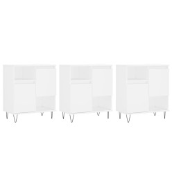 Buffets 3 pcs Blanc Bois d'ingénierie