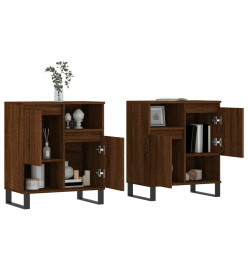 Buffets 2 pcs chêne marron bois d'ingénierie