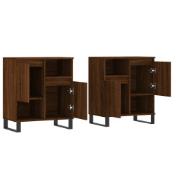 Buffets 2 pcs chêne marron bois d'ingénierie