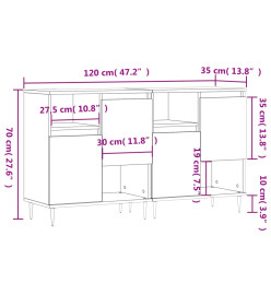 Buffets 2 pcs gris béton bois d'ingénierie