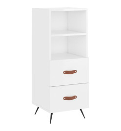 Buffet haut Blanc brillant 34,5x34x180 cm Bois d'ingénierie