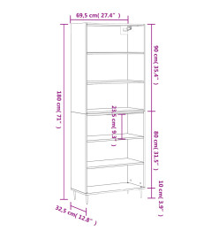 Buffet sonoma gris 69,5x32,5x180 cm bois d'ingénierie