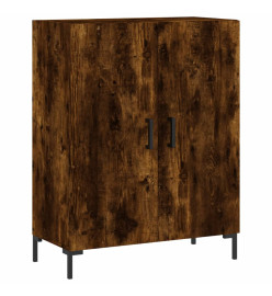 Buffet haut Chêne fumé 69,5x34x180 cm Bois d'ingénierie