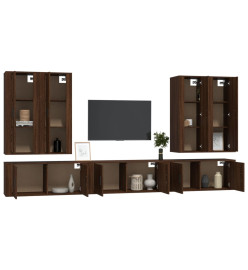 Ensemble de meubles TV 7 pcs Chêne marron Bois d'ingénierie