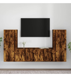 Ensemble de meubles TV 4 pcs Chêne fumé Bois d'ingénierie