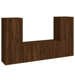 Ensemble de meubles TV 3 pcs Chêne marron Bois d'ingénierie