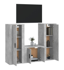 Ensemble de meubles TV 3 pcs Gris béton Bois d'ingénierie