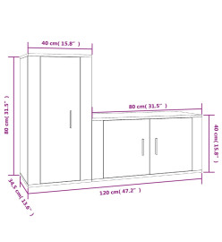 Ensemble de meubles TV 2 pcs Chêne fumé Bois d'ingénierie