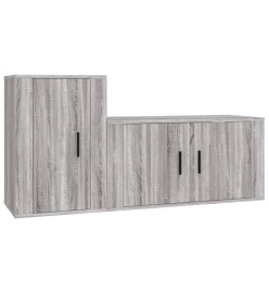 Ensemble de meubles TV 2 pcs Sonoma gris Bois d'ingénierie