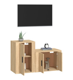 Ensemble de meubles TV 2 pcs chêne sonoma bois d'ingénierie