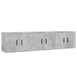 Meubles TV muraux 3 pcs gris béton 57x34,5x40 cm