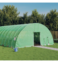 Serre avec cadre en acier vert 48 m² 8x6x2,85 m