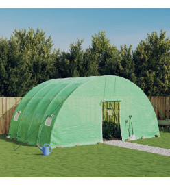 Serre avec cadre en acier vert 24 m² 6x4x2,85 m