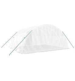 Serre avec cadre en acier blanc 20 m² 5x4x2,3 m