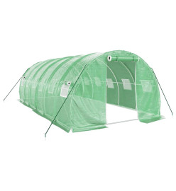 Serre avec cadre en acier vert 18 m² 6x3x2 m